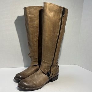 *Womens Alberto Fermani taupe leather knee high boots Size 36